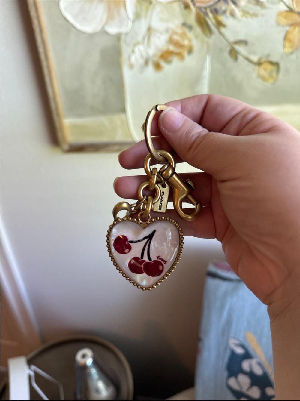 Coach Cherry Heart Charm / Key Chain - Picture 3 of 3